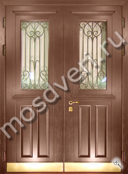 Входная двупольная дверь из массива - купить от производителя Мосдвери Входная двупольная дверь из массива